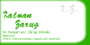 kalman zarug business card